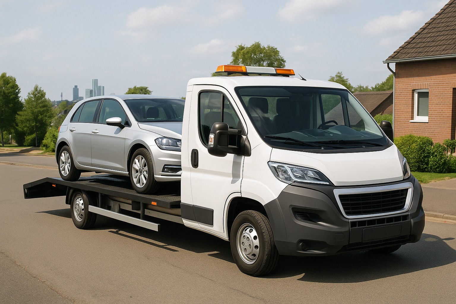 Abschleppwagen transportiert Auto ohne TÜV in Dortmund – schneller Autoankauf & Abholung durch Autoankauf ADAM.