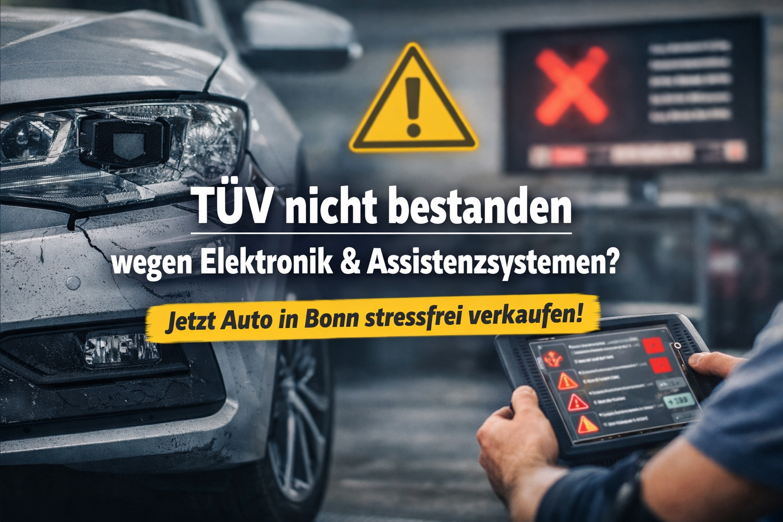 TÜV nicht bestanden wegen Elektronik oder Assistenzsystemen? Neuere Autos in Bonn stressfrei verkaufen.