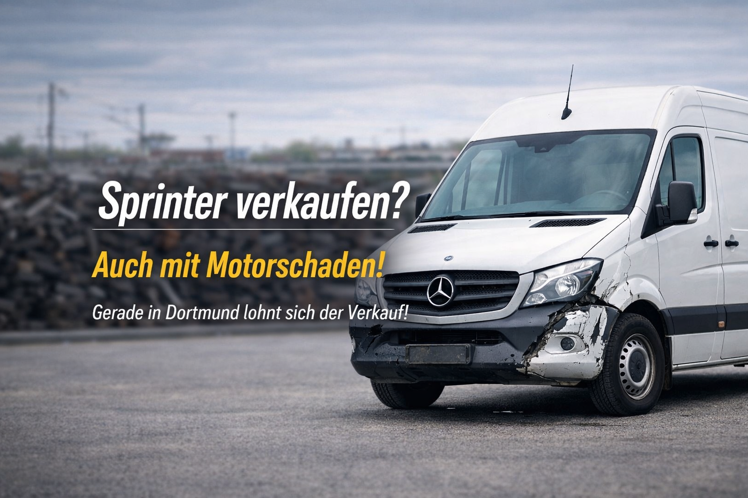 Mercedes Sprinter mit leichtem Schaden verkaufen in Dortmund, auch mit Motorschaden möglich