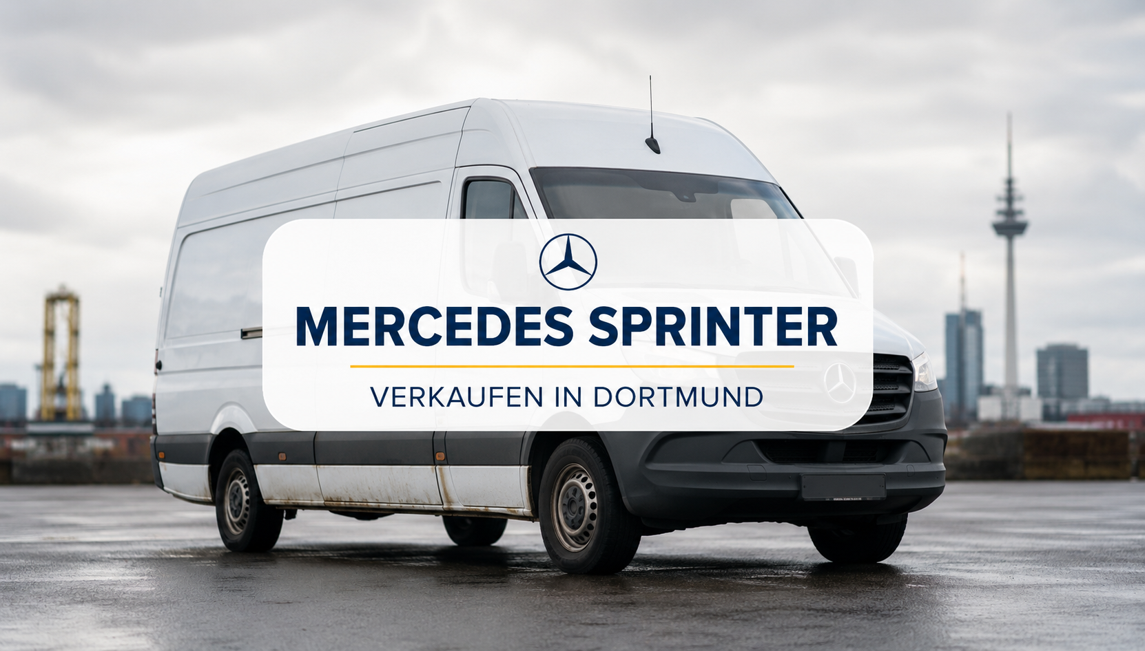 Mercedes Sprinter mit Motorschaden auf einem Industriegelände in Dortmund - Verkauf auch ohne TÜV und mit technischen Defekten.