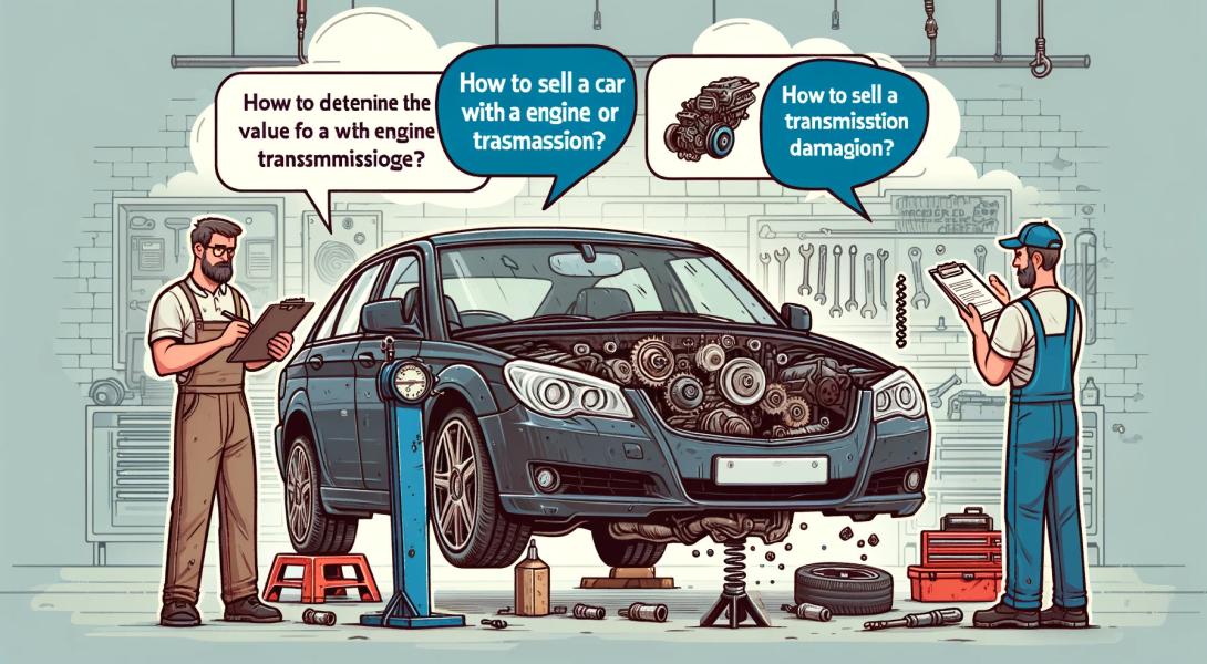 Das Bild repräsentiert eine Illustration der FAQ Kategorie Auto mit Motor- und Getriebeschaden verkaufen