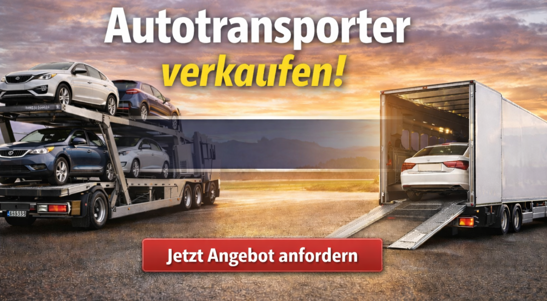 Autotransporter im Einsatz – offener und geschlossener Fahrzeugtransporter beim Verkauf