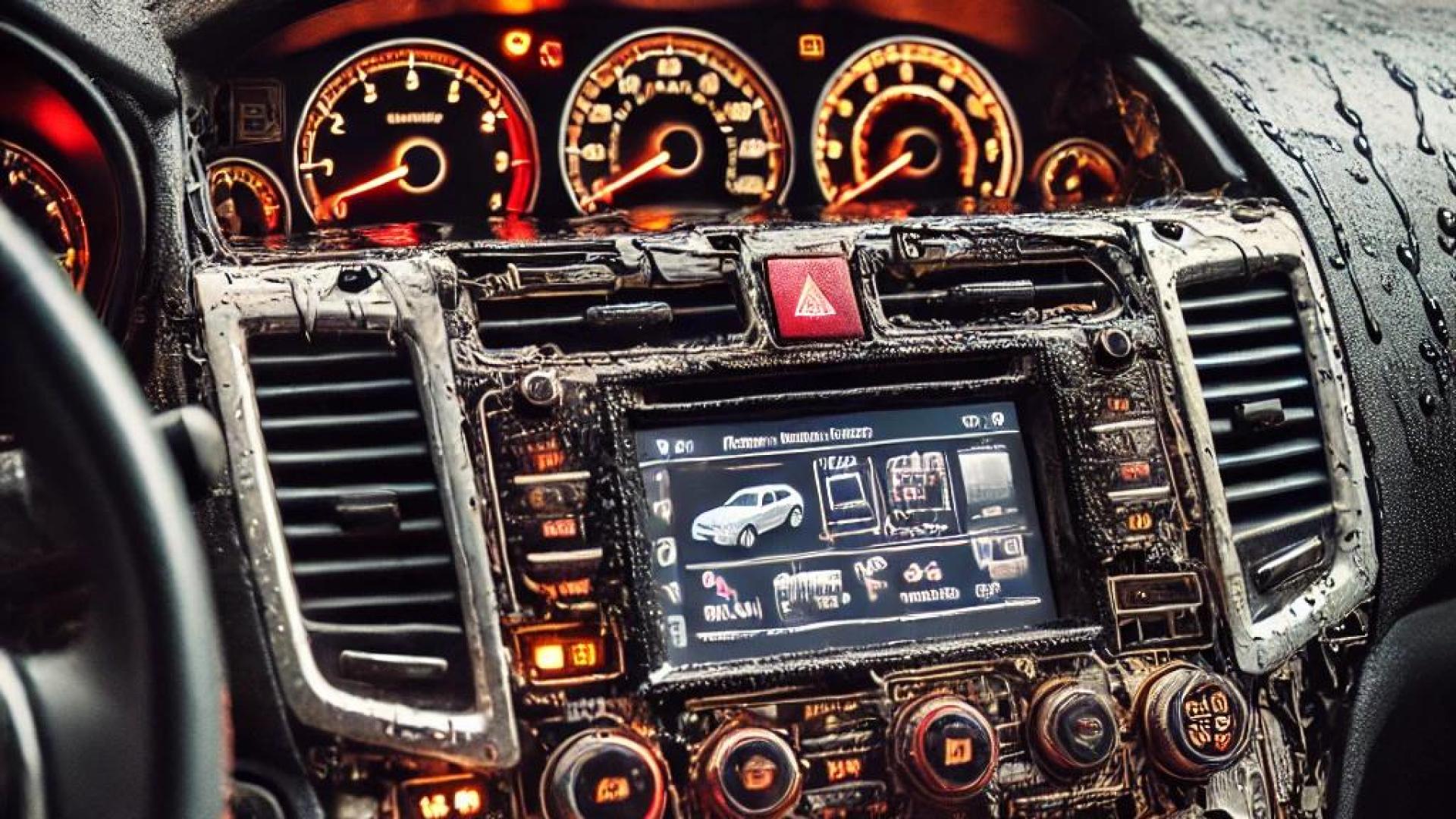 Bild mit dem Fahrzeug mit Elektronikschaden