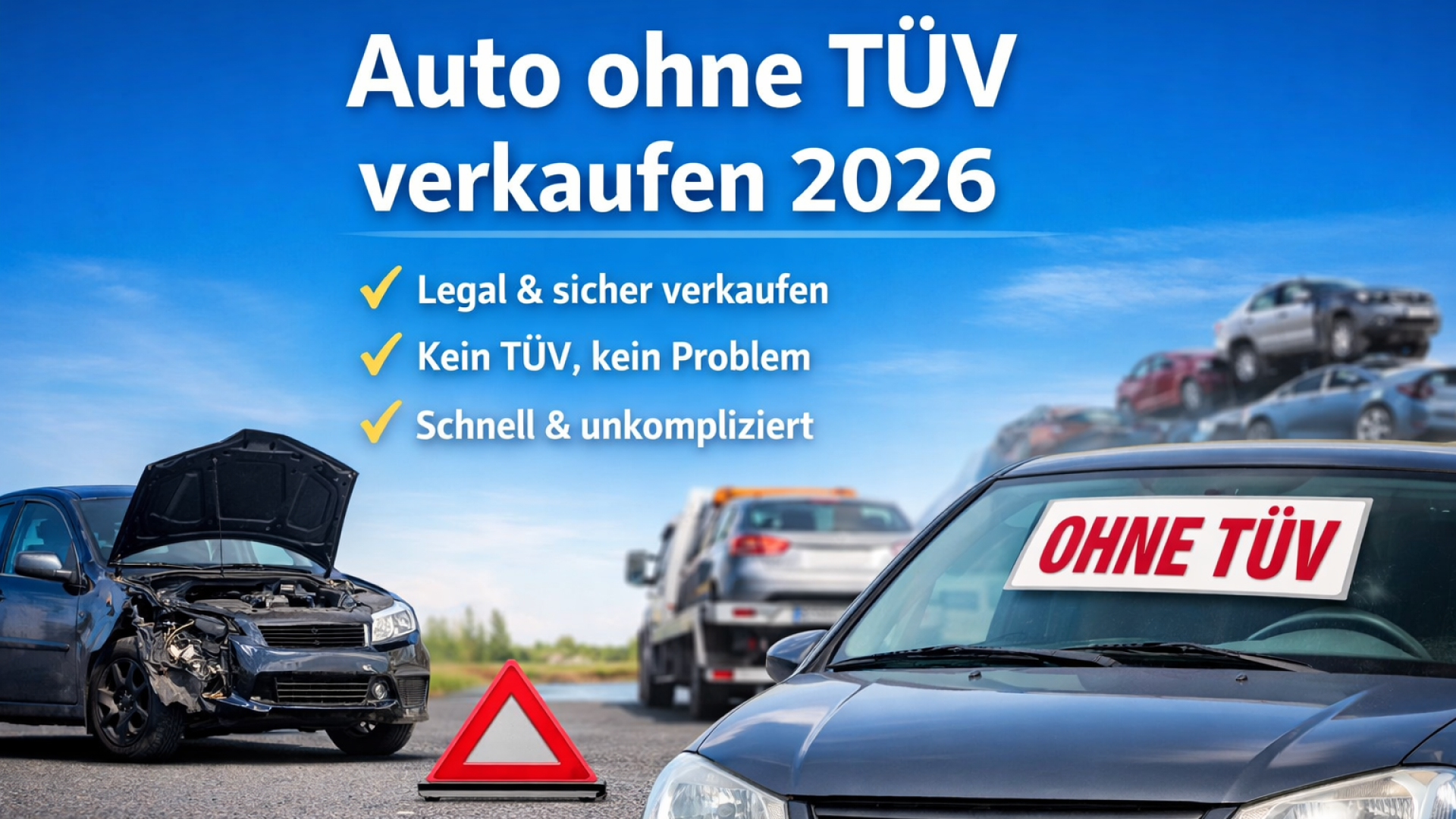 Auto ohne TÜV verkaufen 2026 – defektes Fahrzeug mit Hinweis ohne TÜV und Abschleppdienst