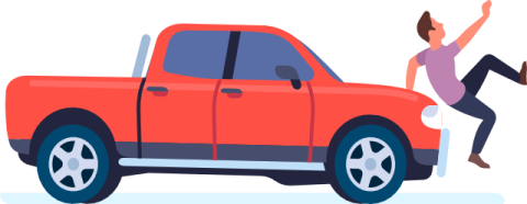 Illustration Auto mit Bagatellschaden infolge von leichtem Auffahrunfall