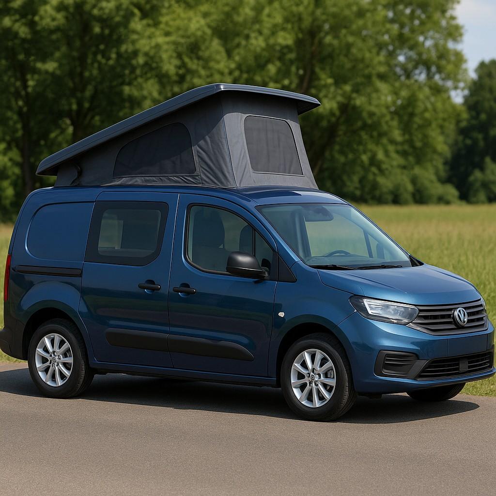Moderner Mikrocamper mit Aufstelldach – kompakt, flexibel und perfekt für spontane Roadtrips und Kurzurlaube.